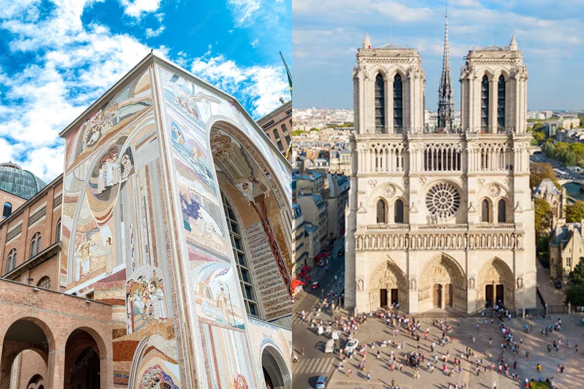 Primavera serena no Santuário Nacional de Aparecida e outono de prece em Notre-Dame de Paris iniciam a semana de Todos os Santos